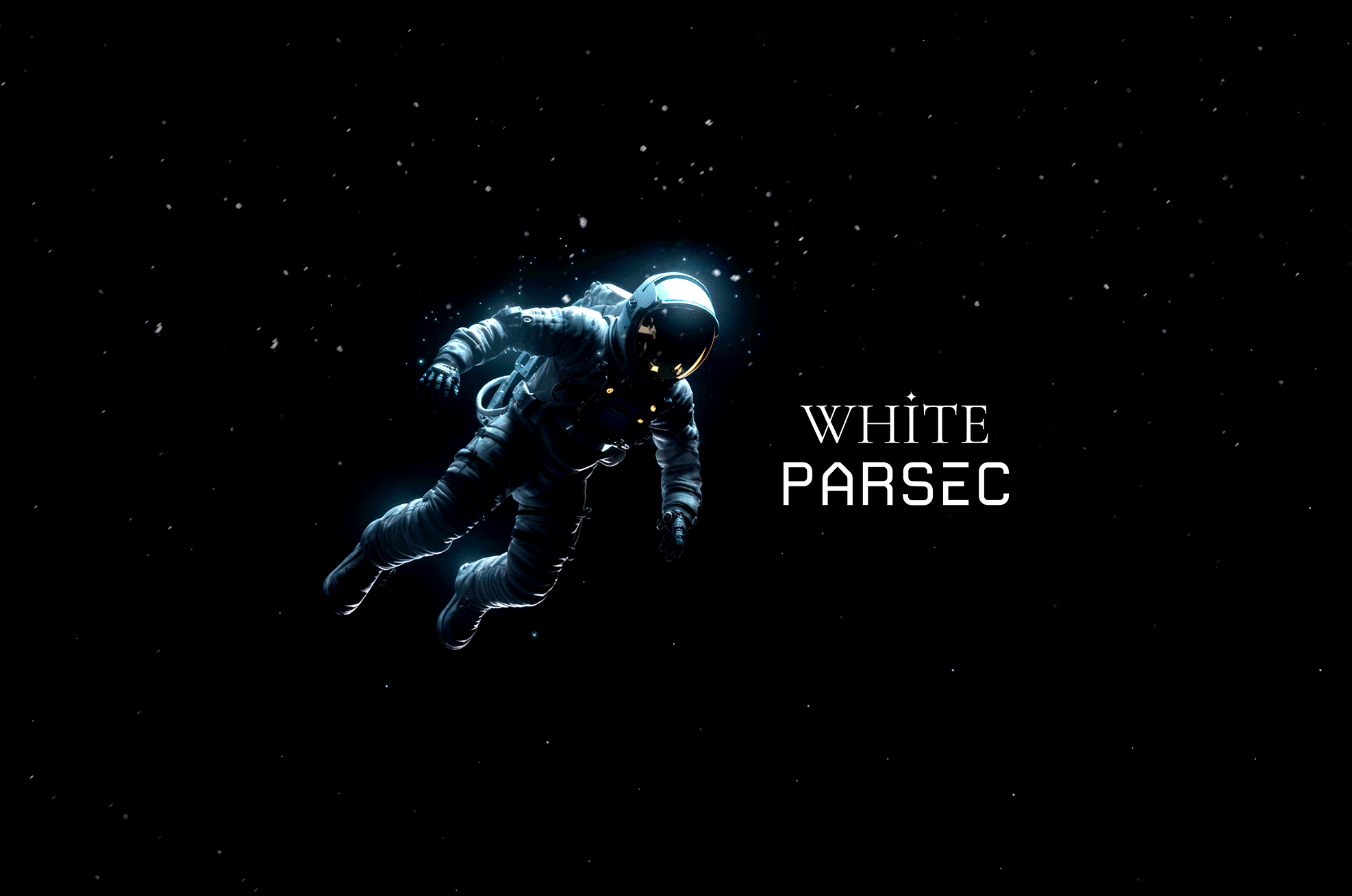 Homepage background spaceman star black White Parsec