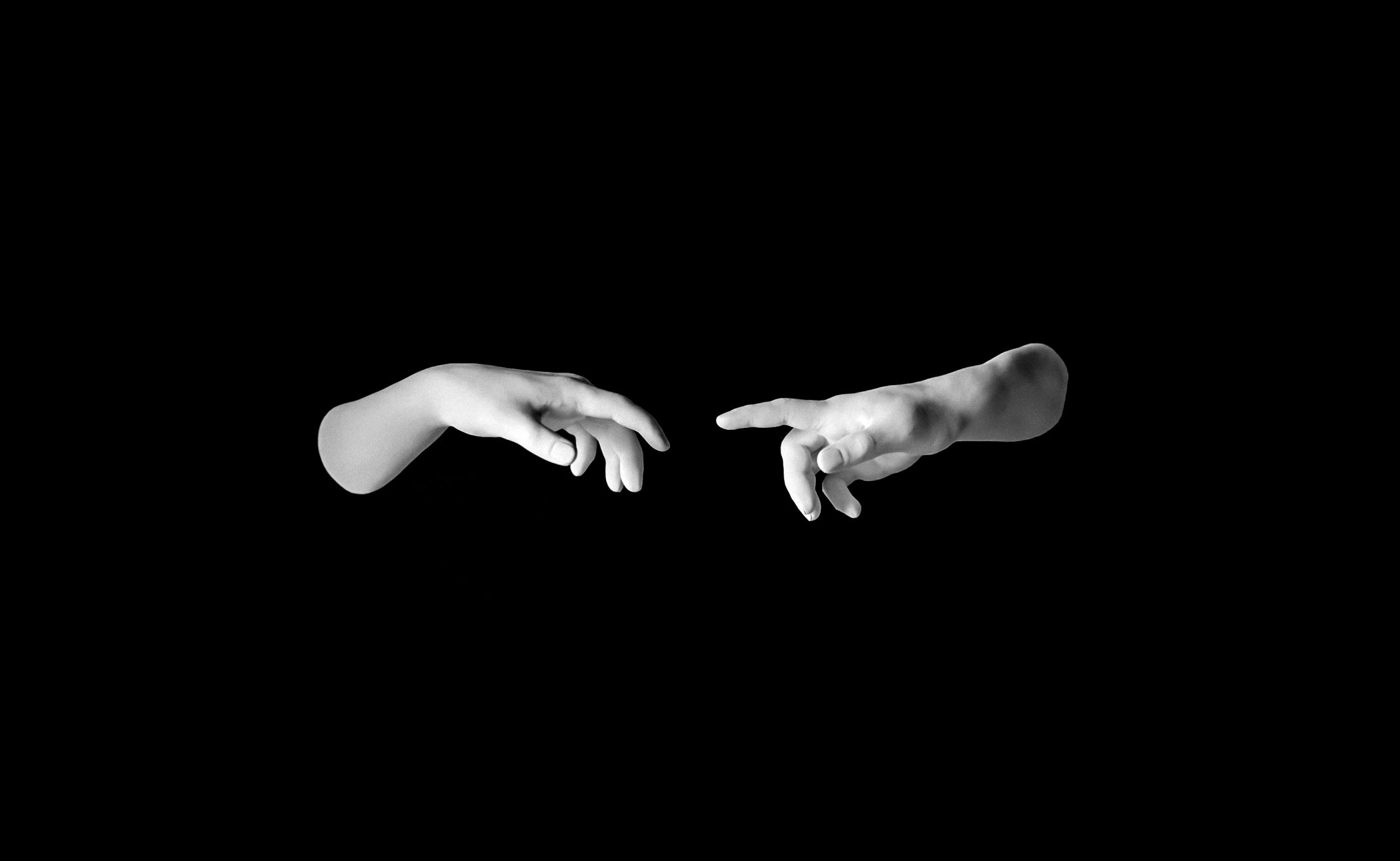 The First Handshake black background White Parsec